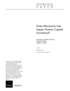 Does Marijuana Use Impair Human Capital Formation?