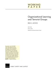 W O R K I N G Organizational Learning and Terrorist Groups