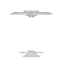 Western Carolina University Hospitality and Tourism Management Program Assessment Report