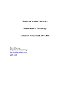 Western Carolina University Department of Psychology Outcomes Assessment 2007-2008