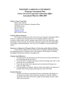 WESTERN CAROLINA UNIVERSITY Program Assessment Plan Assessment Plan for 2006-2007