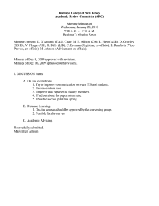 Meeting Minutes of Wednesday, January 20, 2010 9:30 A.M. – 11:50 A.M.