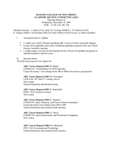 RAMAPO COLLEGE OF NEW JERSEY ACADEMIC REVIEW COMMITTEE (ARC) Meeting Minutes of