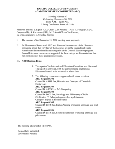 RAMAPO COLLEGE OF NEW JERSEY ACADEMIC REVIEW COMMITTEE (ARC) Meeting Minutes of