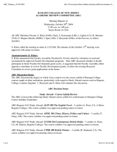 RAMAPO COLLEGE OF NEW JERSEY ACADEMIC REVIEW COMMITTEE (ARC)  Meeting Minutes of