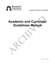 Academic and Curricular Guidelines Manual Academic Review Committee