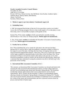 Faculty Assembly Executive Council Minutes November 28, 2012 ASB 230, 9:15-10:30am