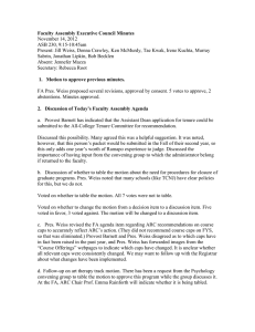 Faculty Assembly Executive Council Minutes November 14, 2012 ASB 230, 9:15-10:45am