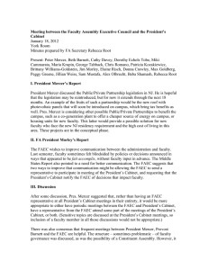 January 18, 2012 York Room Minutes prepared by FA Secretary Rebecca Root