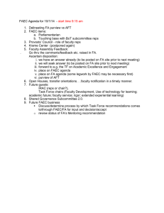 FAEC Agenda for 10/1/14  - 2.  FAEC items: