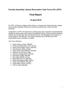 Final Report Faculty Assembly Library Renovation Task Force (FA LRTF)