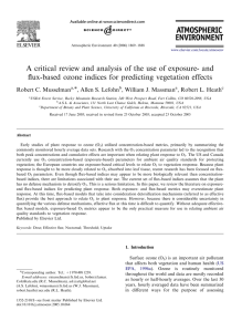 A critical review and analysis of the use of exposure-... ﬂux-based ozone indices for predicting vegetation effects