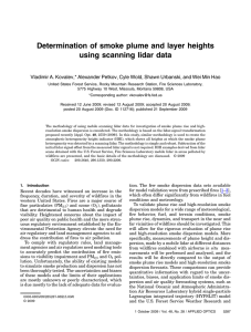 Determination of smoke plume and layer heights using scanning lidar data