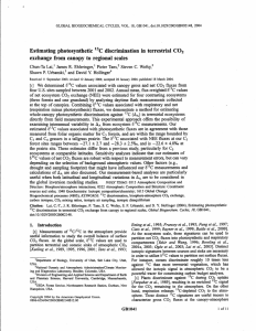 ' Estimating photosynthetic discrimination in terrestrial exchange from canopy to regional scales