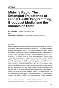 Midwife Radio: The Entangled Trajectories of Global Health Programming, Broadcast Media, and the