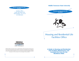 Housing and Residential Life Facilities Office Middle Tennessee State University