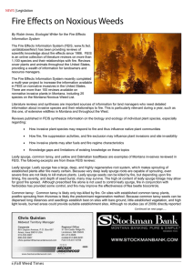 Fire Effects on Noxious Weeds NEWS | Legislation