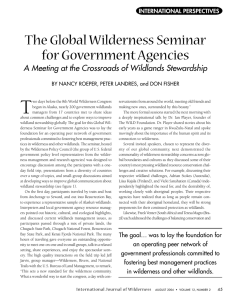 T The Global Wilderness Seminar for Government Agencies