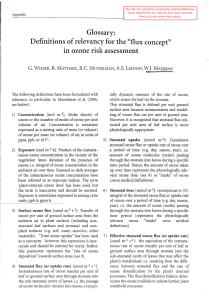 Glossary: Definitions of relevancy for the &#34;flux concept&#34; in ozone risk assessment