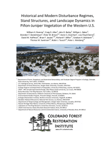 Historical and Modern Disturbance Regimes,  Stand Structures, and Landscape Dynamics in  Piñon‐Juniper Vegetation of the Western U.S. 