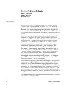 Section 4: Lichen Indicator Introduction Paul L. Patterson Susan Will-Wolf