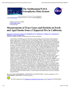 NASA ADS: Measurements of Trace Gases and Particles in Fre...