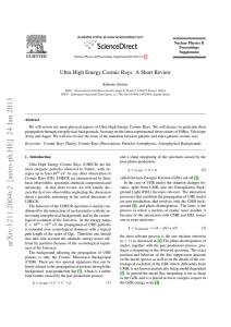 Ultra High Energy Cosmic Rays: A Short Review Nuclear Physics B Proceedings Supplement