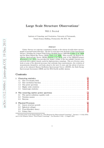 Large Scale Structure Observations ∗ Will J. Percival
