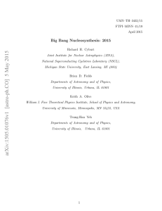 Big Bang Nucleosynthesis: 2015