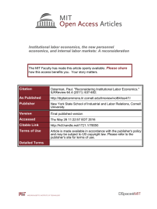 Institutional labor economics, the new personnel