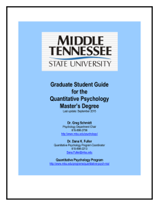 Graduate Student Guide for the Quantitative Psychology