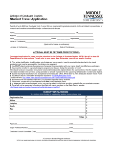 Student Travel Application College of Graduate Studies