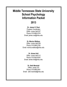 Middle Tennessee State University School Psychology Information Packet 2013