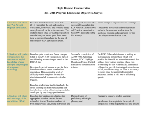 Flight Dispatch Concentration 2014-2015 Program Educational Objectives Analysis