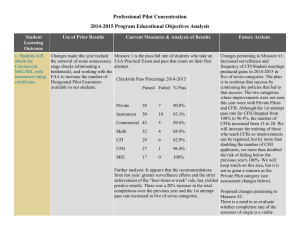 Professional Pilot Concentration 2014-2015 Program Educational Objectives Analysis Student Use of Prior Results