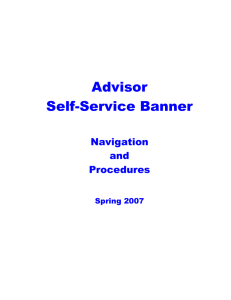 Advisor Self-Service Banner Navigation