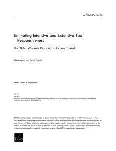 Estimating Intensive and Extensive Tax Responsiveness WORKING PAPER