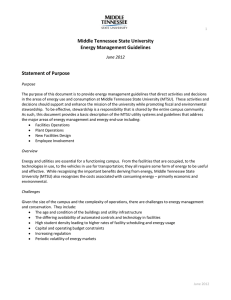 Middle Tennessee State University Energy Management Guidelines Statement of Purpose