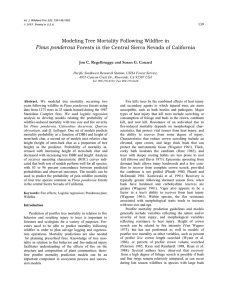 Pinus ponderosa Modeling Tree Mortality Following Wildfire in