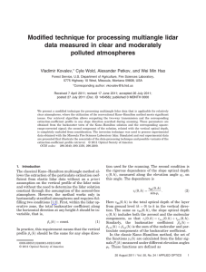 Modified technique for processing multiangle lidar polluted atmospheres