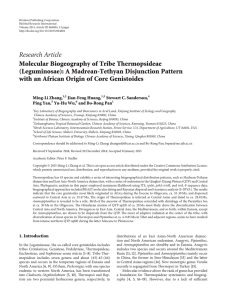 Research Article Molecular Biogeography of Tribe Thermopsideae (Leguminosae): A Madrean-Tethyan Disjunction Pattern