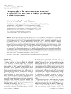 Phylogeography of the rare (Caryophyllaceae): indications of multiple glacial refugia Gymnocarpos przewalskii