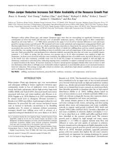 Pi˜ non–Juniper Reduction Increases Soil Water Availability of the Resource Growth...