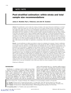 Post-stratified estimation: within-strata and total sample size recommendations NOTE / NOTE