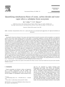 Quantifying simultaneous ¯uxes of ozone, carbon dioxide and water