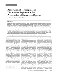 Restoration of Heterogeneous Disturbance Regimes for the Preservation of Endangered Species