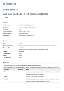 Anti-IL27 antibody [3H12] (Biotin) ab123242 Product datasheet 1 Image Overview