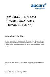 ab100562 – IL-1 beta (Interleukin-1 beta) Human ELISA Kit Instructions for Use