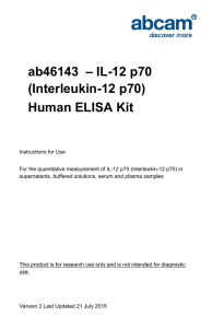 ab46143  – IL-12 p70 (Interleukin-12 p70) Human ELISA Kit