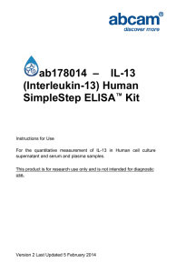 ab178014  –    IL-13 (Interleukin-13) Human SimpleStep ELISA Kit